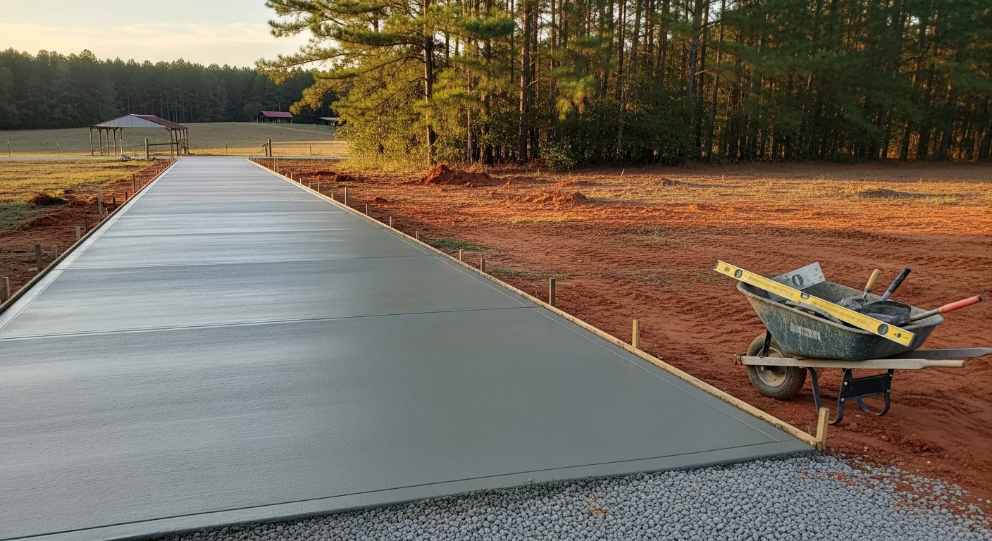Pole barn construction and concrete driveway work