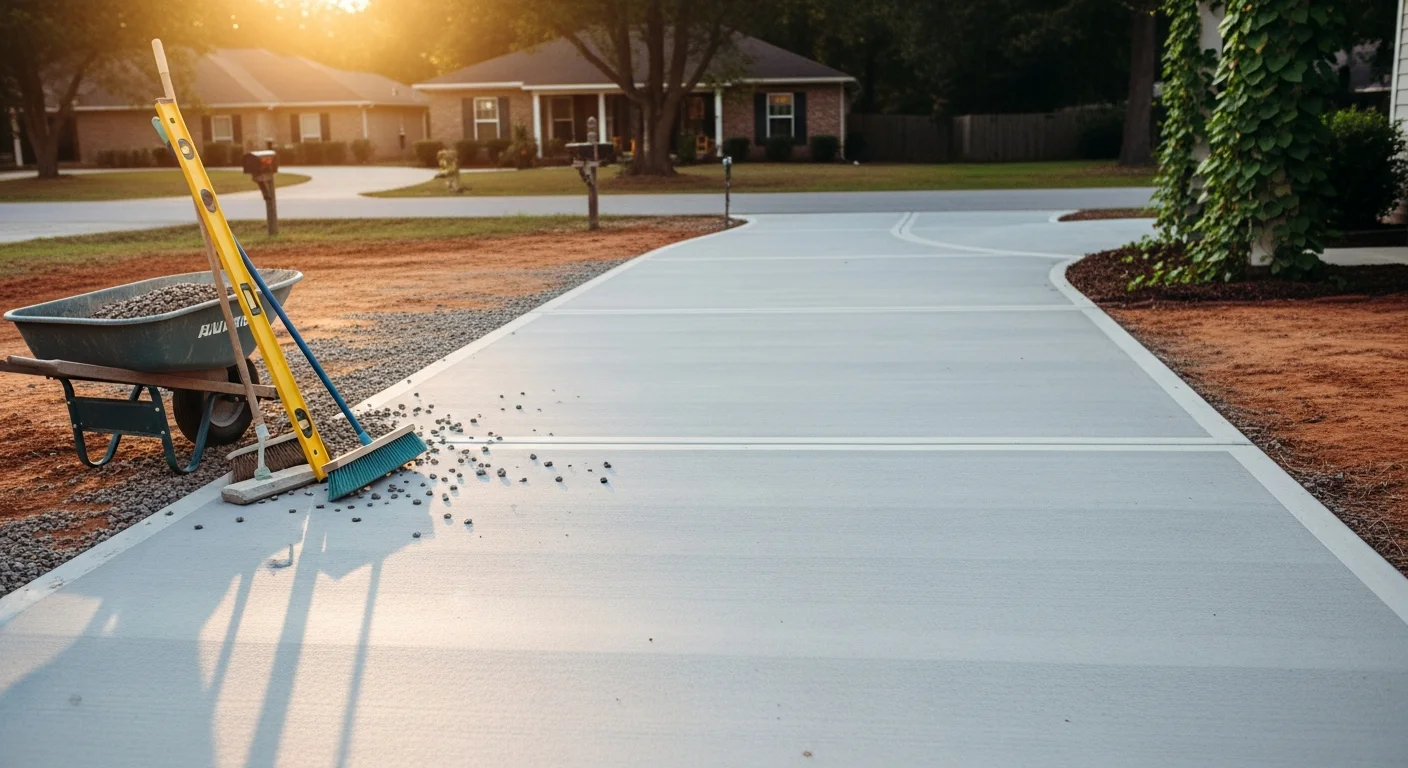 Concrete patio and hardscape installation